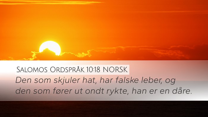 Salomos Ordspråk 10:18 NORSK Bible Verse Image