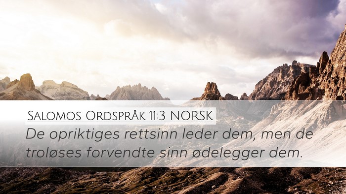 Salomos Ordspråk 11:3 NORSK Bible Verse Image
