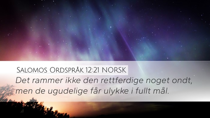 Salomos Ordspråk 12:21 NORSK Bible Verse Image