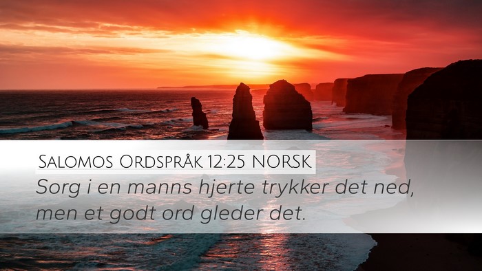Salomos Ordspråk 12:25 NORSK Bible Verse Image