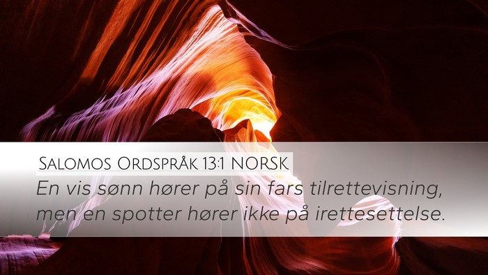 Salomos Ordspråk 13:1 NORSK Bible Verse Image