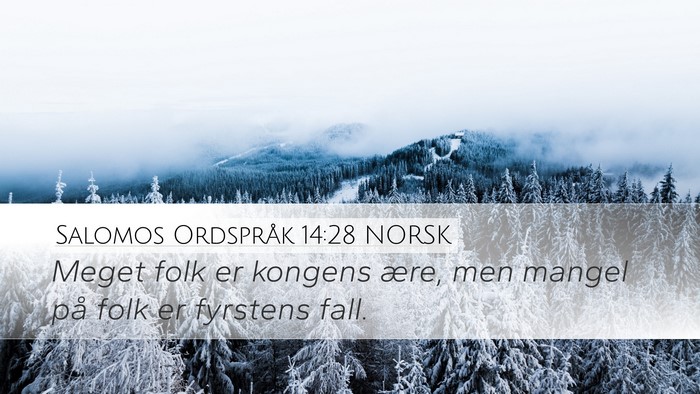 Salomos Ordspråk 14:28 NORSK Bible Verse Image