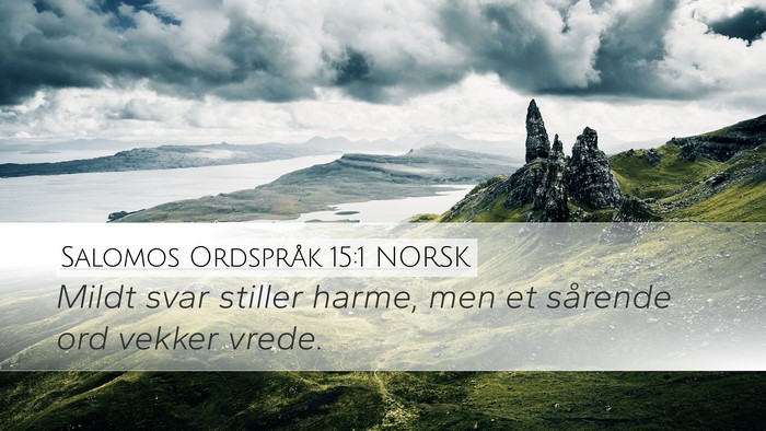 Salomos Ordspråk 15:1 NORSK Bible Verse Image
