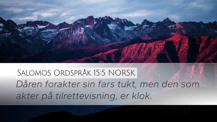 Salomos Ordspråk 15:5 NORSK Bible Verse Image
