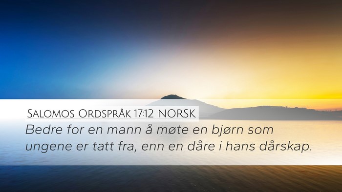 Salomos Ordspråk 17:12 NORSK Bible Verse Image