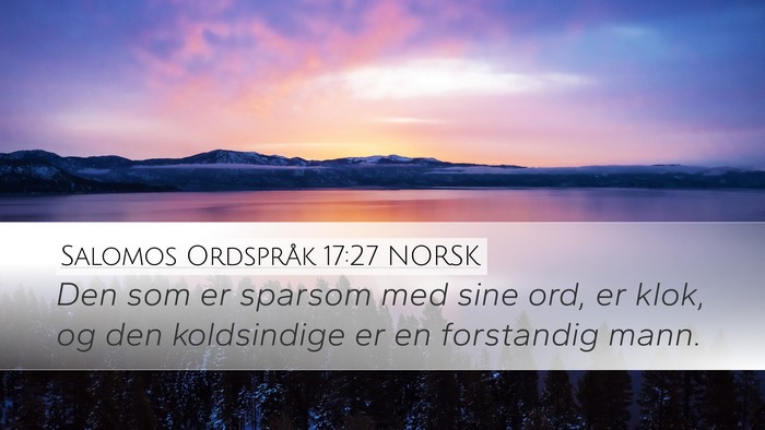 Salomos Ordspråk 17:27 NORSK Bible Verse Image