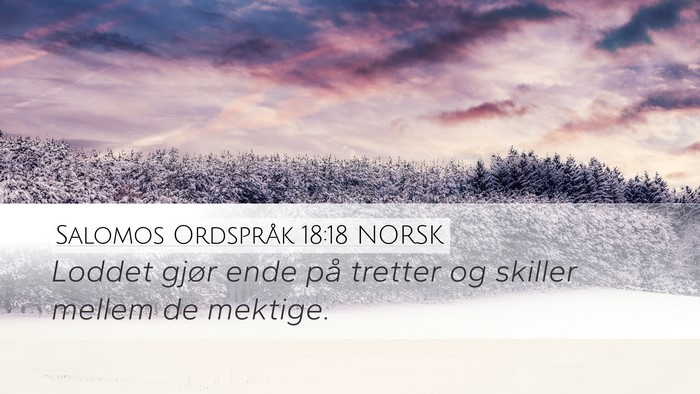 Salomos Ordspråk 18:18 NORSK Bible Verse Image