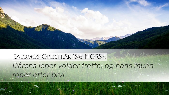 Salomos Ordspråk 18:6 NORSK Bible Verse Image