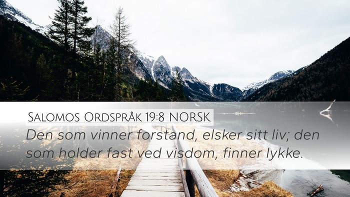 Salomos Ordspråk 19:8 NORSK Desktop Wallpaper - Den som vinner forstand, elsker sitt liv; den som - Desktop Bible Verse Wallpaper