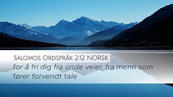 Salomos Ordspråk 2:12 NORSK Desktop Wallpaper - for å fri dig fra onde veier, fra menn som - Desktop Bible Verse Wallpaper