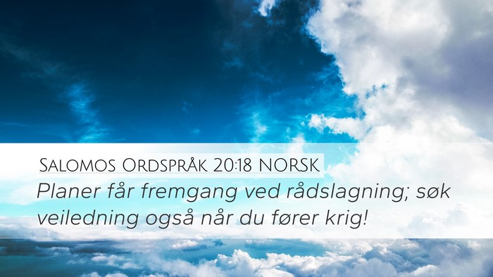 Salomos Ordspråk 20:18 NORSK Bible Verse Image
