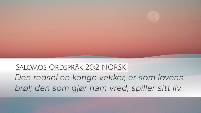 Salomos Ordspråk 20:2 NORSK Bible Verse Image