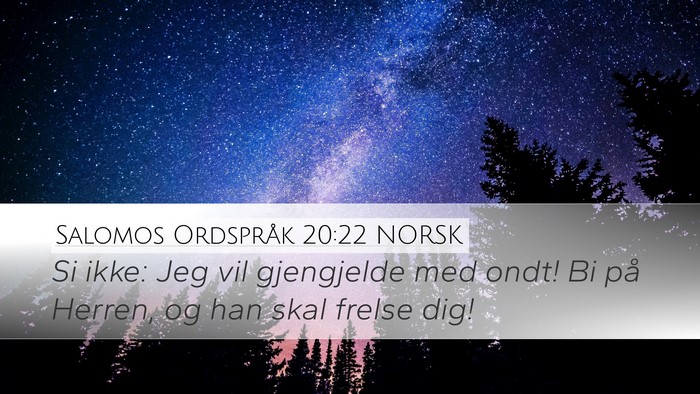 Salomos Ordspråk 20:22 NORSK Bible Verse Image