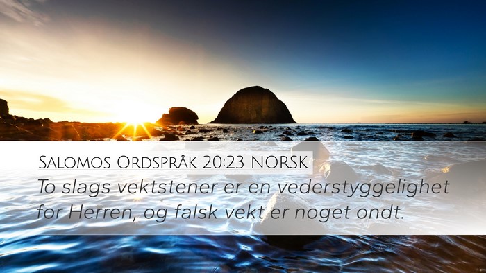 Salomos Ordspråk 20:23 NORSK Bible Verse Image