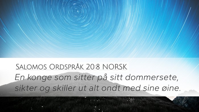 Salomos Ordspråk 20:8 NORSK Bible Verse Image