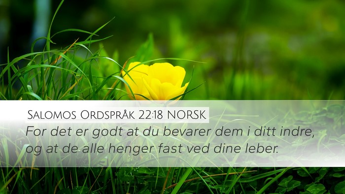 Salomos Ordspråk 22:18 NORSK Bible Verse Image