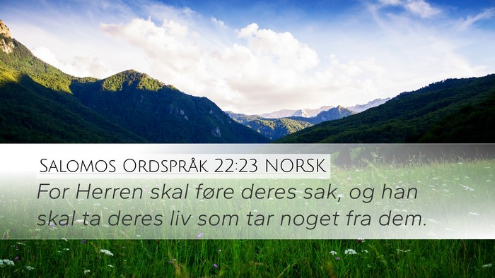 Salomos Ordspråk 22:23 NORSK Bible Verse Image