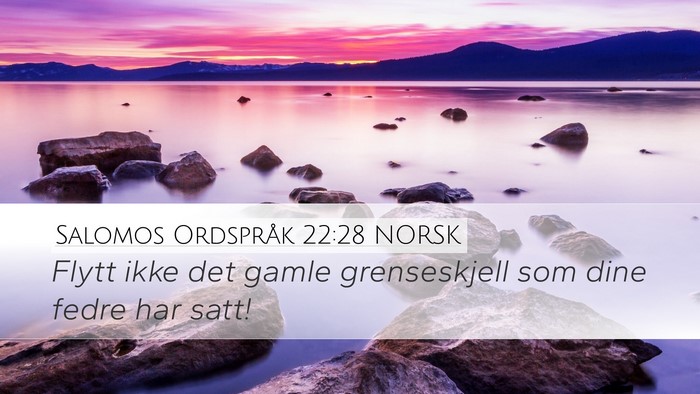 Salomos Ordspråk 22:28 NORSK Bible Verse Image