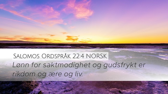 Salomos Ordspråk 22:4 NORSK Bible Verse Image
