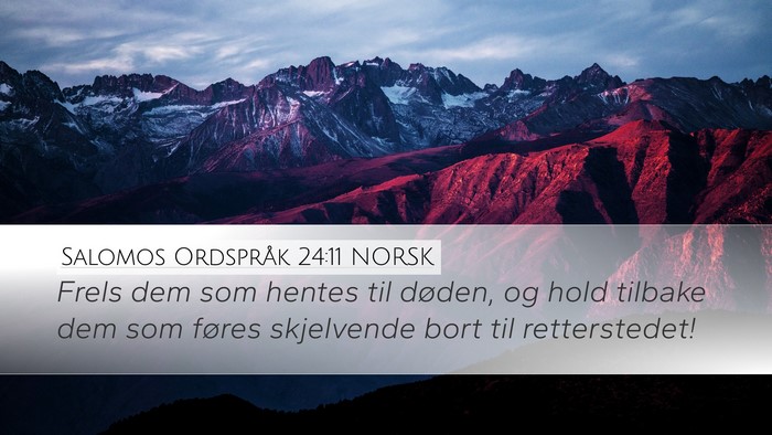 Salomos Ordspråk 24:11 NORSK Bible Verse Image