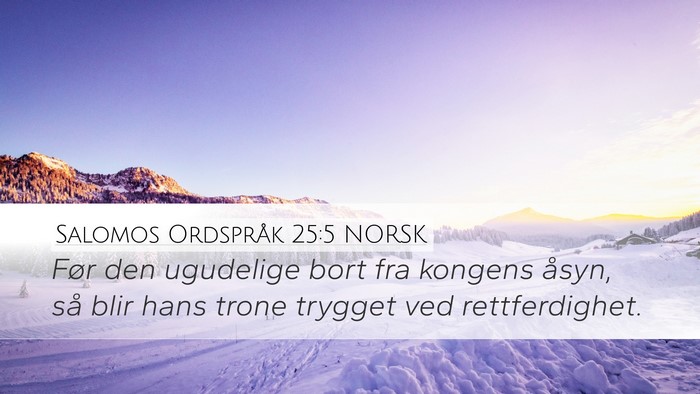 Salomos Ordspråk 25:5 NORSK Bible Verse Image