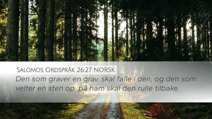Salomos Ordspråk 26:27 NORSK Bible Verse Image