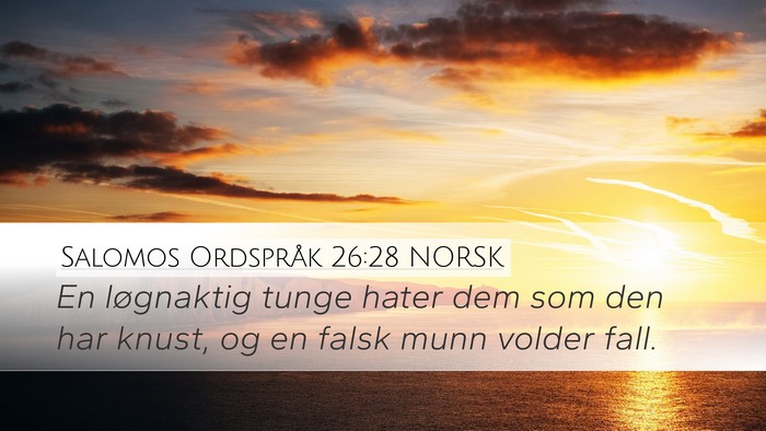 Salomos Ordspråk 26:28 NORSK Bible Verse Image