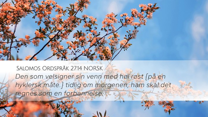 Salomos Ordspråk 27:14 NORSK Bible Verse Image