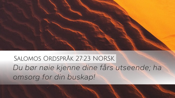 Salomos Ordspråk 27:23 NORSK Bible Verse Image