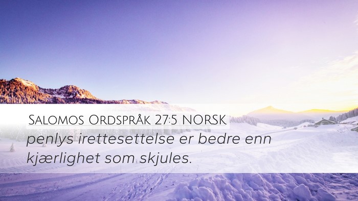 Salomos Ordspråk 27:5 NORSK Bible Verse Image