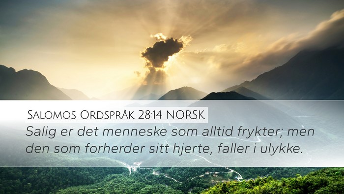 Salomos Ordspråk 28:14 NORSK Bible Verse Image
