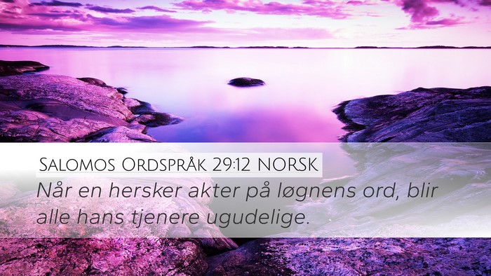 Salomos Ordspråk 29:12 NORSK Bible Verse Image