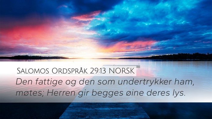 Salomos Ordspråk 29:13 NORSK Bible Verse Image
