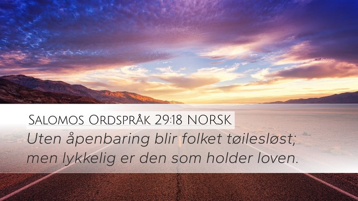 Salomos Ordspråk 29:18 NORSK Bible Verse Image