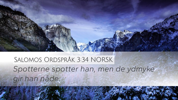 Salomos Ordspråk 3:34 NORSK Bible Verse Image