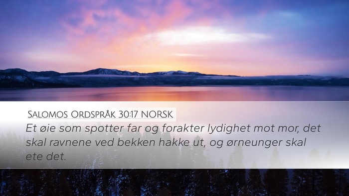 Salomos Ordspråk 30:17 NORSK Bible Verse Image