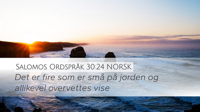 Salomos Ordspråk 30:24 NORSK Desktop Wallpaper - Det er fire som er små på jorden og allikevel - Desktop Bible Verse Wallpaper