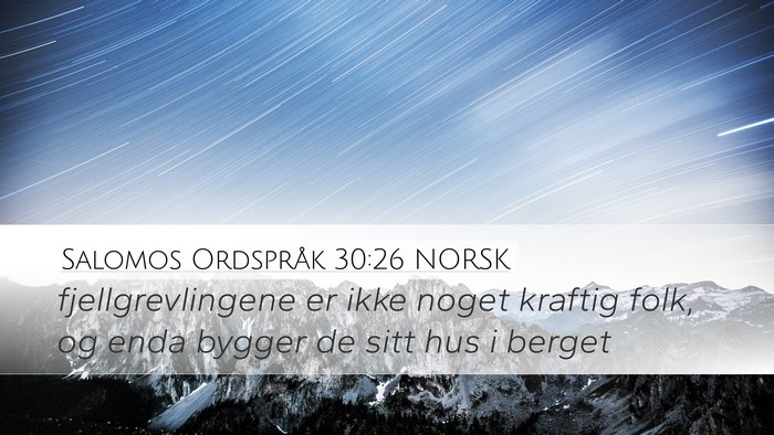 Salomos Ordspråk 30:26 NORSK Bible Verse Image