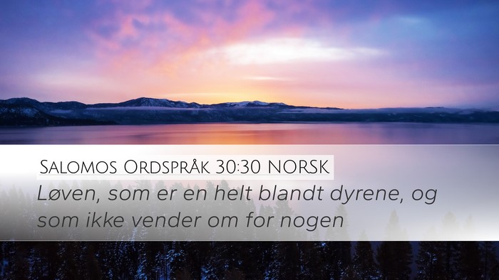 Salomos Ordspråk 30:30 NORSK Bible Verse Image