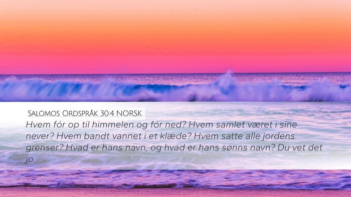 Salomos Ordspråk 30:4 NORSK Bible Verse Image