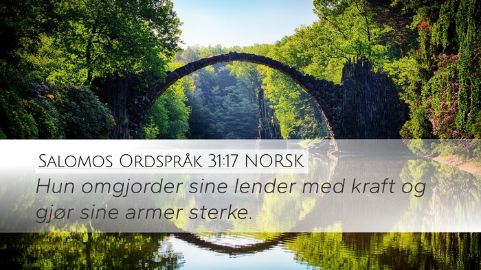 Salomos Ordspråk 31:17 NORSK Bible Verse Image
