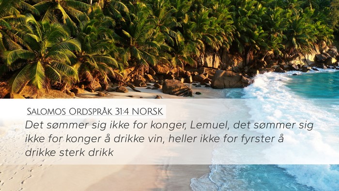 Salomos Ordspråk 31:4 NORSK Bible Verse Image