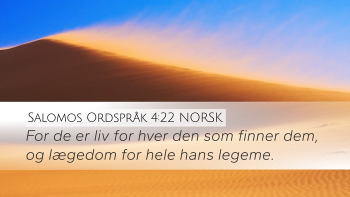 Salomos Ordspråk 4:22 NORSK Bible Verse Image