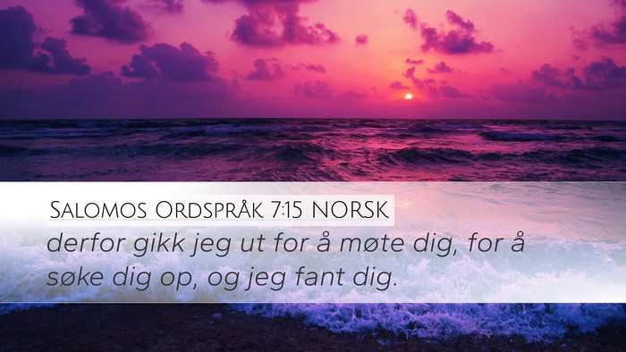 Salomos Ordspråk 7:15 NORSK Desktop Wallpaper - derfor gikk jeg ut for å møte dig, for å søke - Desktop Bible Verse Wallpaper