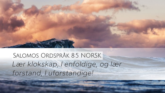 Salomos Ordspråk 8:5 NORSK Bible Verse Image