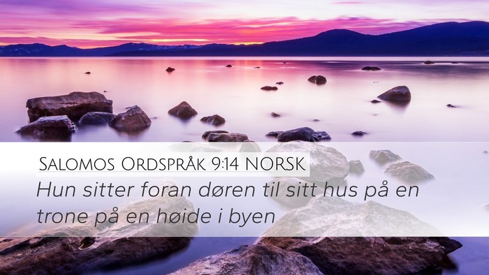 Salomos Ordspråk 9:14 NORSK Bible Verse Image