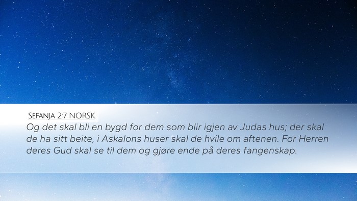Sefanja 2:7 NORSK Desktop Wallpaper - Og det skal bli en bygd for dem som blir igjen av - Desktop Bible Verse Wallpaper