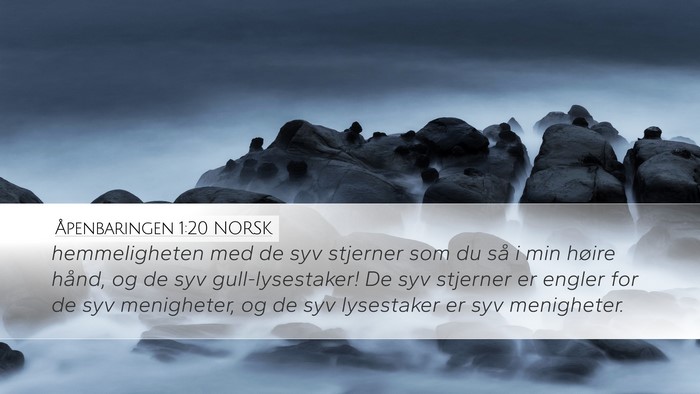 Åpenbaringen 1:20 NORSK Bible Verse Image