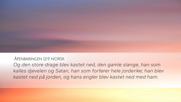 Åpenbaringen 12:9 NORSK Bible Verse Image