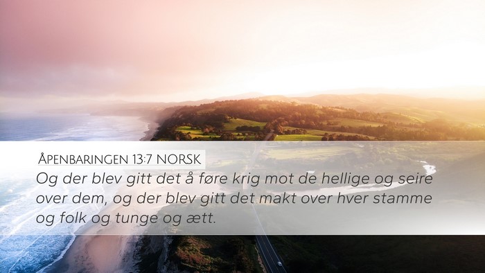 Åpenbaringen 13:7 NORSK Bible Verse Image